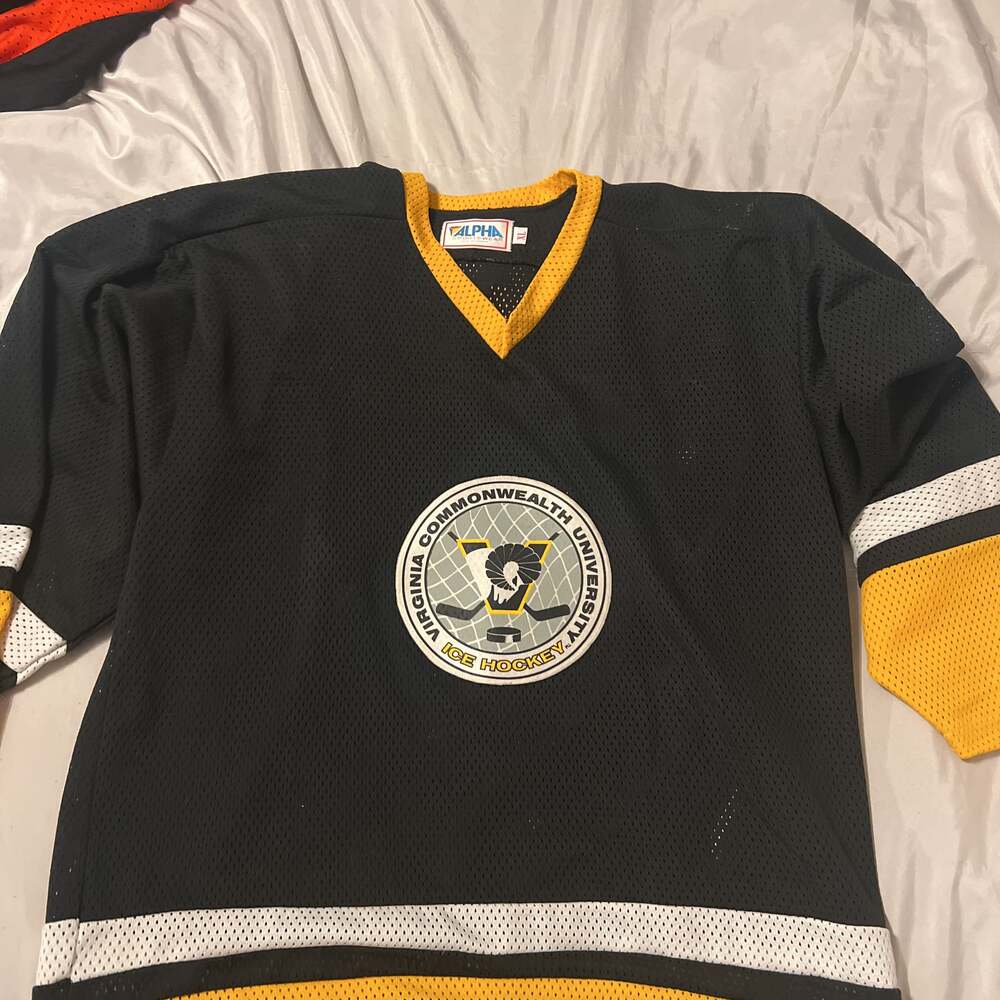 Alpha Sportswear VCU Ice Hockey Jersey Black XL Vintage Fan Apparel